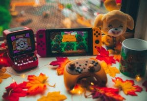 an assortment of accessories relating to Nintendo's Animal Crossing franchise